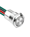 WD16D1-P2Z-E 16mm Straight Key Illuminated Metal Button with Cable - White