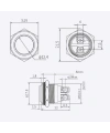 WD16H-G0 16mm Çıkık Yaylı Metal Buton