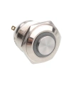 WD16H-G1-E 16mm Çıkık Yaylı Işıklı Metal Buton - Beyaz