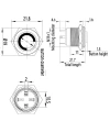 WD16H-G1-E 16mm Çıkık Yaylı Işıklı Metal Buton - Kırmızı