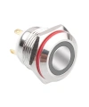 WD16H-P1-E 16mm Düz Yaylı Işıklı Metal Buton - Beyaz