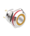 WD16H-P1-E 16mm Düz Yaylı Işıklı Metal Buton - Sarı