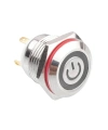 WD16H-P1-EC 16mm Düz Yaylı Işıklı Power Metal Buton - Beyaz