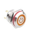 WD16H-P1-EC 16mm Düz Yaylı Işıklı Power Metal Buton - Sarı