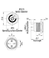 WD16H-P1-EC 16mm Düz Yaylı Işıklı Power Metal Buton - Yeşil