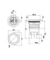 WD19A-G1 19mm Çıkık Yaylı Metal Buton