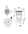 WD19A-G1-C 19mm Çıkık Yaylı Işıklı Power Metal Buton - Sarı