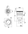 WD19A-P1-E 19mm Düz Yaylı Işıklı Metal Buton - Mavi
