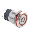 WD19A-P1-EC 19mm Düz Yaylı Işıklı Power Metal Buton - Sarı