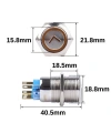 WD19A-P1-ET 19mm Düz Yaylı Işıklı Ok İşaretli Metal Buton - Mavi