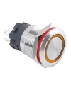 WD19A-P1Z-E 19mm Düz Anahtarlı Işıklı Metal Buton - Sarı