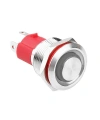 WD19D-G1-E 19mm Çıkık Yaylı Işıklı Metal Buton - Beyaz