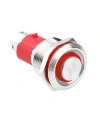 WD19D-G1-E 19mm Çıkık Yaylı Işıklı Metal Buton - Kırmızı