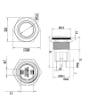 WD19D-P1 19mm Düz Yaylı Metal Buton