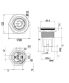 WD19D-P1-EC 19mm Düz Yaylı Işıklı Power Metal Buton - Sarı
