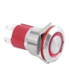 WD19D-P1Z-E 19mm Düz Anahtarlı Işıklı Metal Buton - Kırmızı