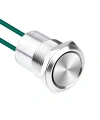 WD19D1-P2 19mm Düz Yaylı Kablolu Metal Buton