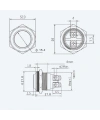 WD19H-G0 19mm Çıkık Yaylı Metal Buton
