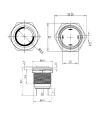 WD19H-G1-E 19mm Çıkık Yaylı Işıklı Metal Buton - Sarı