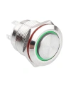 WD19H-G1-E 19mm Çıkık Yaylı Işıklı Metal Buton - Yeşil