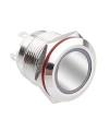 WD19H-P1-E 19mm Düz Yaylı Işıklı Metal Buton - Beyaz