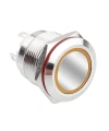 WD19H-P1-E 19mm Düz Yaylı Işıklı Metal Buton - Sarı