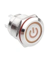 WD19H-P1-EC 19mm Düz Yaylı Işıklı Power Metal Buton - Sarı