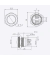WD19H-Q0 19mm Bombeli Yaylı Metal Buton