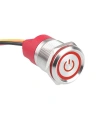 WD19T-P2-EC 19mm Dokunmatik Touch Metal Buton - Kırmızı