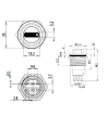 WD19X-P1 19mm Anahtarlı Mandal Buton 1NO+1NC