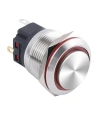 WD22B-G1Z-E 22mm Çıkık Anahtarlı Işıklı Metal Buton - Kırmızı
