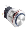 WD22B-G1Z-E 22mm Çıkık Anahtarlı Işıklı Metal Buton - Mavi