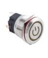 WD22B-P1Z-EC 22mm Düz Anahtarlı Işıklı Power Metal Buton - Sarı
