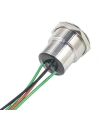 WD22D1-P2-E 22mm Düz Yaylı Işıklı Kablolu Metal Buton - Mavi