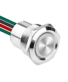WD22D1-P2Z-E 22mm Düz Anahtarlı Işıklı Kablolu Metal Buton - Beyaz