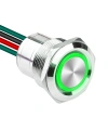 WD22D1-P2Z-E 22mm Straight Key Illuminated Metal Button with Cable - Green