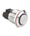 WD22E-G1-E 22mm Çıkık Yaylı Işıklı Metal Buton - Mavi