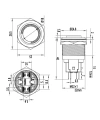 WD22E-G1-E 22mm Çıkık Yaylı Işıklı Metal Buton - Mavi