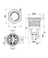 WD22E-P1-E 22mm Düz Yaylı Işıklı Metal Buton - Beyaz