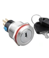 WD22Y-P1 22mm Anahtarlı Mandal Buton 2NO+2NC