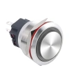 WD25B-G1-E 25mm Çıkık Yaylı Işıklı Metal Buton - Beyaz