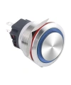 WD25B-G1Z-E 25mm Çıkık Anahtarlı Işıklı Metal Buton - Mavi