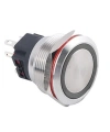 WD25B-P1Z-E 25mm Düz Anahtarlı Işıklı Metal Buton - Beyaz