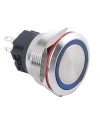 WD25B-P1Z-E 25mm Düz Anahtarlı Işıklı Metal Buton - Mavi
