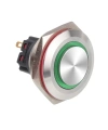 WD28B-G1-E 28mm Çıkık Yaylı Işıklı Metal Buton - Yeşil