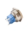 WD28B-G1Z-E 28mm Çıkık Anahtarlı Işıklı Metal Buton - Kırmızı