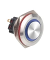 WD28B-G1Z-E 28mm Çıkık Anahtarlı Işıklı Metal Buton - Mavi