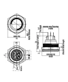 WD28B-P1Z-E 28mm Düz Anahtarlı Işıklı Metal Buton - Sarı