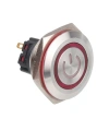 WD28B-P1Z-EC 28mm Düz Anahtarlı Işıklı Power Metal Buton - Kırmızı