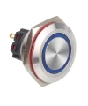 WD30B-P1Z-E 30mm Düz Anahtarlı Işıklı Metal Buton - Mavi